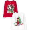 The Children’s Place Kids’ All Holidays,Birthdays Long Sleeve Graphic T-Shirts,2 Pack(Holiday Décor/Holiday Unicorn)