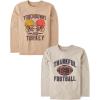 The Children’s Place Kids’ All Holidays,Birthdays Long Sleeve Graphic T-Shirts,2 Pack(Thankful for Football)