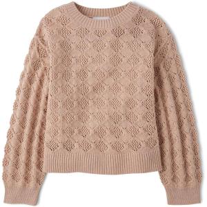 The Children’s Place Girls’ Long Sleeve Crew Neck Pullover Sweater(Warm Blush)