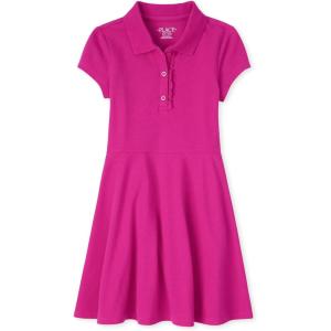 The Children’s Place Girls’ Pique Polo Dress(Aurora Pink)