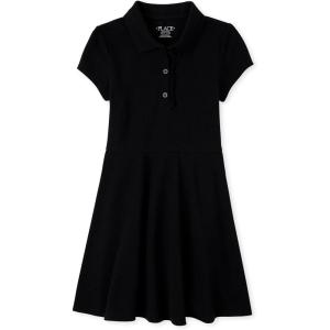 The Children’s Place Girls’ Pique Polo Dress(Black)