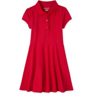 The Children’s Place Girls’ Pique Polo Dress(Ruby)