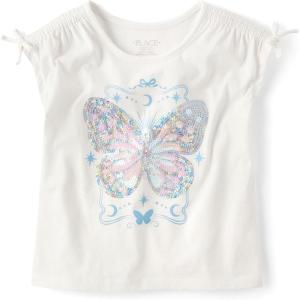 The Children’s Place Girls’ Short Sleeve Flip Sequin Tops(Butterfly)