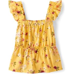 The Children’s Place Girls’ Sleeveless Knit Tops(Banana Pudding Floral)