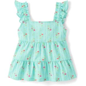 The Children’s Place Girls’ Sleeveless Knit Tops(Mint Tea Tiered)