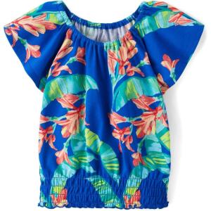 The Children’s Place Girls’ Smocked Short Sleeve Tops(Renew Blue)