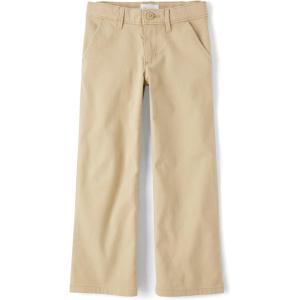The Children’s Place Girls’ Uniform Wide Leg Chino Pants(Sand)