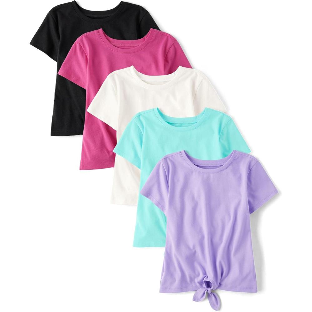 imageShort Sleeve Tie Front TopMulticolor 5pack