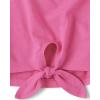 Short Sleeve Tie Front Top(French Rose)