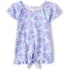 Short Sleeve Tie Front Top(Iris Pop)