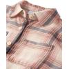 The Children’s Place Girls’ Long Sleeve Plaid Button Up Shirt(Pink Kiss)