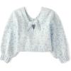 The Children’s Place Girls’ Long Sleeve V-Neck Pullover Sweater(Blue Multi Bow Cable)