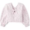 The Children’s Place Girls’ Long Sleeve V-Neck Pullover Sweater(Purple Multi Bow Cable)