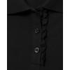The Children’s Place Girl’s Short Sleeve Ruffle Pique Polo Shirt(Black)