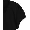 The Children’s Place Girl’s Short Sleeve Ruffle Pique Polo Shirt(Black)