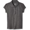 The Children’s Place Girl’s Short Sleeve Ruffle Pique Polo Shirt(Dk Heather Grey)