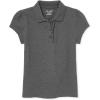 The Children’s Place Girl’s Short Sleeve Ruffle Pique Polo Shirt(Dk Heather Grey)