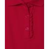 The Children’s Place Girl’s Short Sleeve Ruffle Pique Polo Shirt(Ruby)