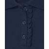 The Children’s Place Girl’s Short Sleeve Ruffle Pique Polo Shirt(Tidal)
