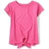 Short Sleeve Tie Front Top(French Rose)