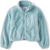 The Children’s Place Girls’ Long Sleeve Sherpa Fleece Full Zip Jacket(Dusky Blue)