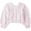 The Children’s Place Girls’ Long Sleeve V-Neck Pullover Sweater(Purple Multi Bow Cable)
