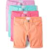 The Children’s Place Girls’ Solid Skimmer Shorts(Solid Multicolor 4-pack)