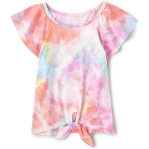Short Sleeve Tie Front Top(Pink Sea Salt)