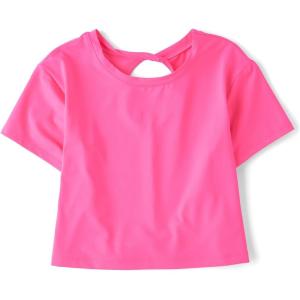 The Children’s Place Girls’ Atheletic Short Sleeve Tops(Neon Peony)