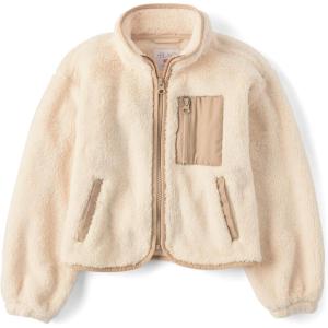 The Children’s Place Girls’ Long Sleeve Sherpa Fleece Full Zip Jacket(Frappe)