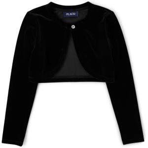 The Children’s Place Girls’ Long Sleeve Shrug Cardigan(Black)