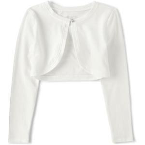 The Children’s Place Girls’ Long Sleeve Shrug Cardigan(White)