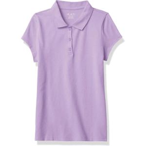 The Children’s Place Girl’s Short Sleeve Ruffle Pique Polo Shirt(Purple Prose)