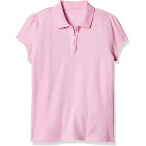 The Children’s Place Girl’s Short Sleeve Ruffle Pique Polo Shirt(Sparkle Pink Single)