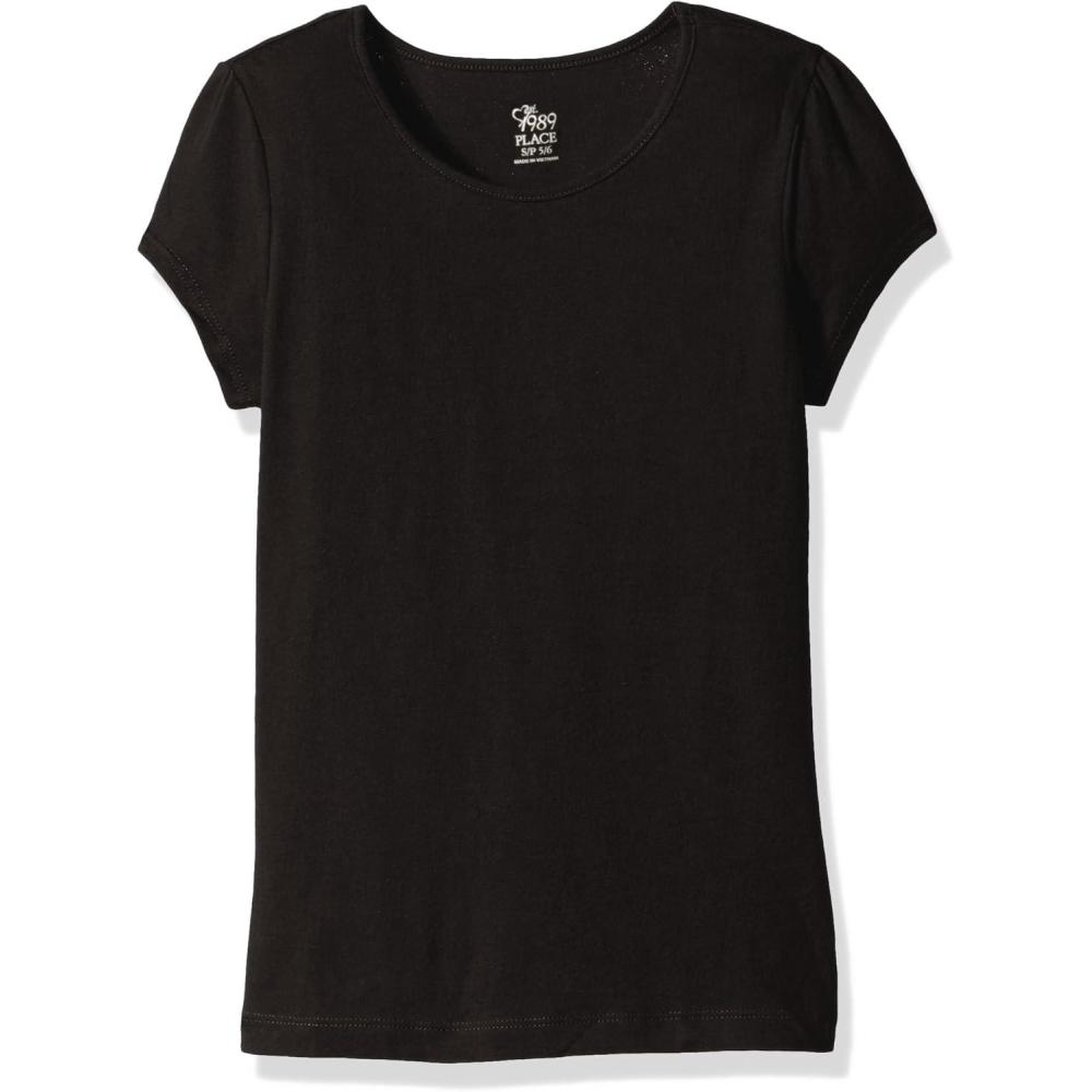 imageThe Childrens Place Girls Basic Short Sleeve Layering TeeBlack Single