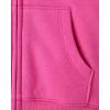 The Children’s Place Girls’ Long Sleeve Hooded Fleece Full Zip Up(Fall Fuschia Graphic)
