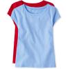 The Children’s Place Girls Basic Short Sleeve Layering Tee(Red/Daybreak 2-pack)