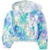 The Children’s Place Girls’ Long Sleeve Hooded Fleece Full Zip Up(Green Glow Tie Dye)