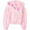 The Children’s Place Girls’ Long Sleeve Hooded Fleece Full Zip Up(Pink)