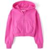The Children’s Place Girls’ Long Sleeve Hooded Fleece Full Zip Up(Pink Summer)