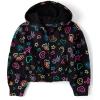 The Children’s Place Girls’ Long Sleeve Hooded Fleece Full Zip Up(Rainbow Doodle)
