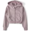 The Children’s Place Girls’ Long Sleeve Hooded Fleece Full Zip Up(Ultra Violet)
