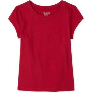 The Children’s Place Girls Basic Short Sleeve Layering Tee(Ruby)