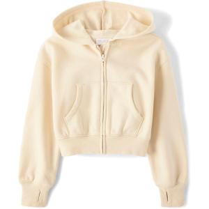 The Children’s Place Girls’ Long Sleeve Hooded Fleece Full Zip Up(Frappe)