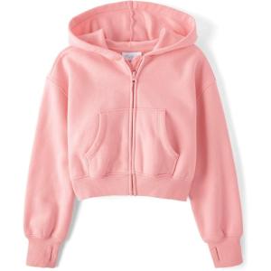 The Children’s Place Girls’ Long Sleeve Hooded Fleece Full Zip Up(Fuzzy Pink)