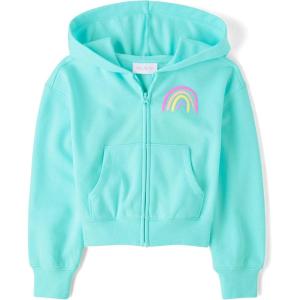 The Children’s Place Girls’ Long Sleeve Hooded Fleece Full Zip Up(Seagrove)