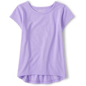 The Children’s Place girls Short Sleeve High Low Top(Petal Purle)