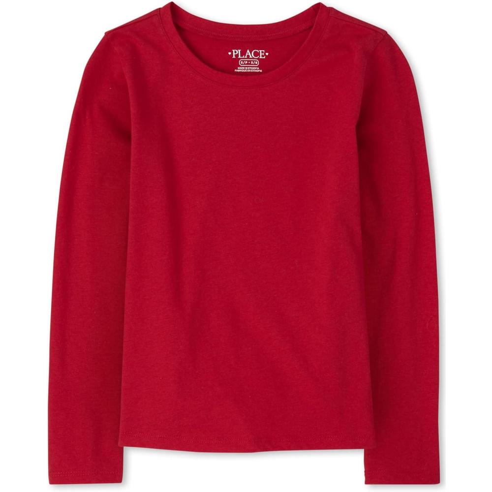 imageThe Childrens Place Girls Basic Long Sleeve Layering TeesRuby Single