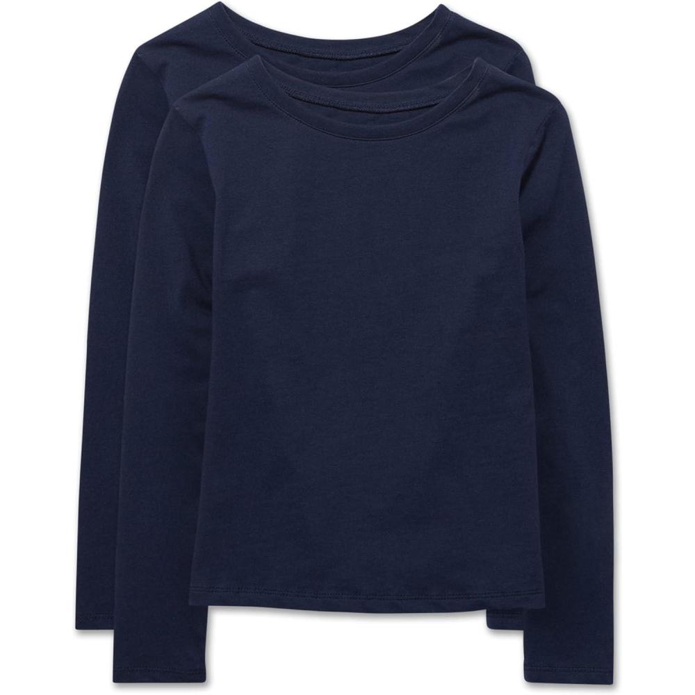 imageThe Childrens Place Girls Basic Long Sleeve Layering TeesTidal 2pack