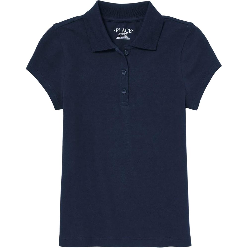 imageThe Childrens Place Girls Short Sleeve Pique Polo 5 PackTidal